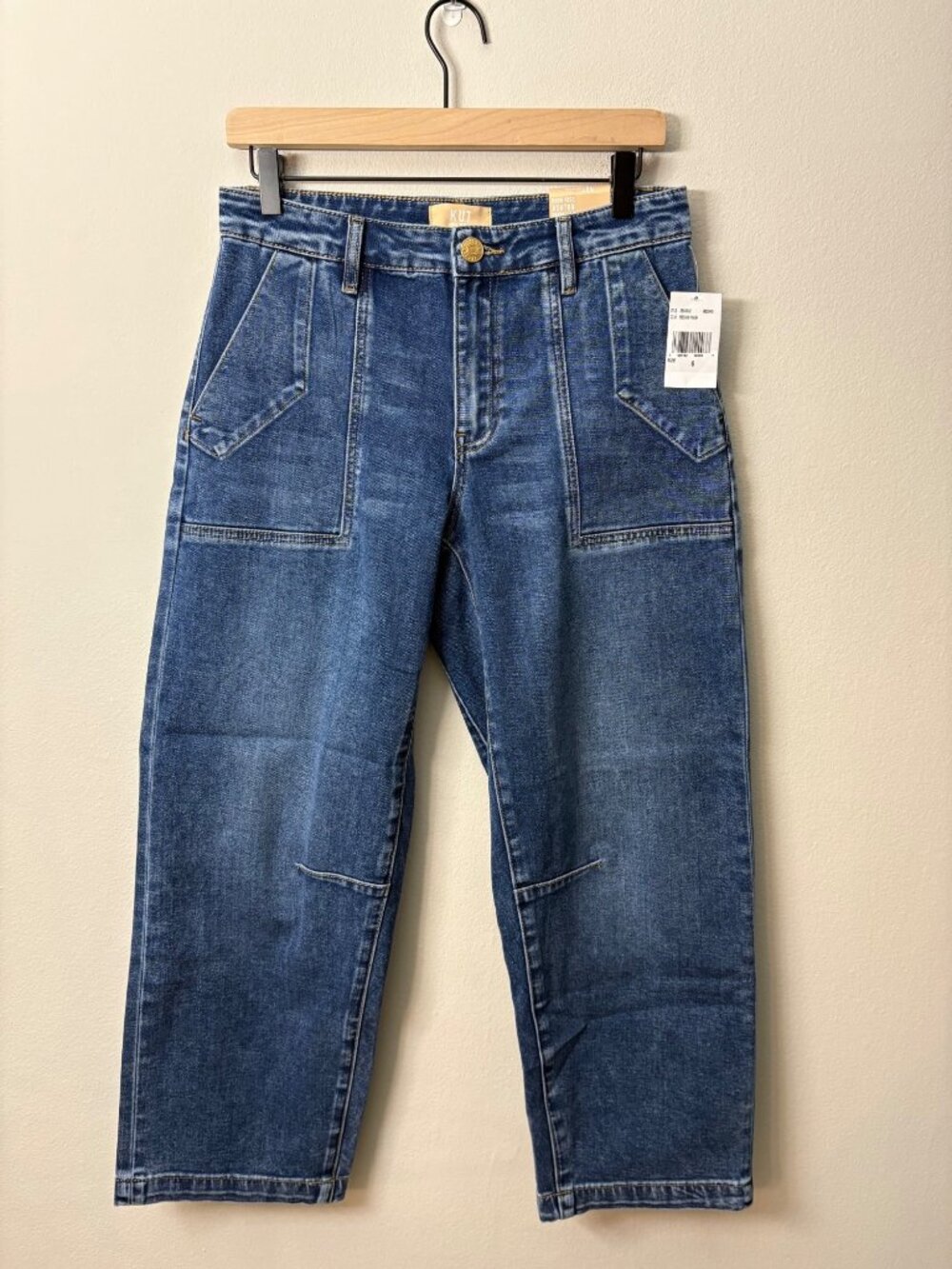 NEW Kut From the Kloth Ashton Barrel Leg High Rise Jeans Medium Blue Utility 6